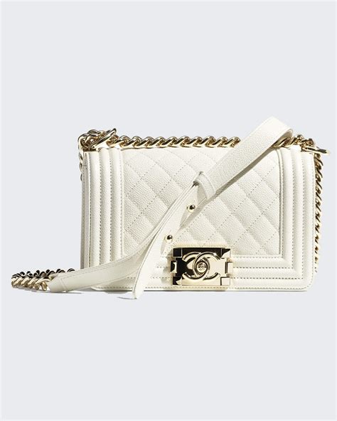 chanel boy handbag white|Chanel small boy handbag.